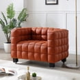 thumbnail image 1 of Emma Luxurious Faux Leather Armchair in Cognac, 1 of 2