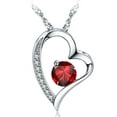 thumbnail image 1 of Emma Manor 14K White Gold Plated Forever Lover Heart Pendant Necklace For Women, 1 of 7