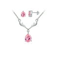 thumbnail image 1 of Emma Manor 925 Sterling Silver Antlers Pendant Necklace Set, Made With AAA Pear Shape Cubic Zirconia, 18”, 1 of 8