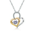 thumbnail image 1 of Emma Manor EM 14k White Gold-Plated Love Heart Women Pendant Necklace, 1 of 5