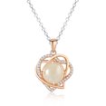thumbnail image 1 of Emma Manor EM 14k White Gold-Plated Love Heart Women Pendant Necklace, 1 of 5