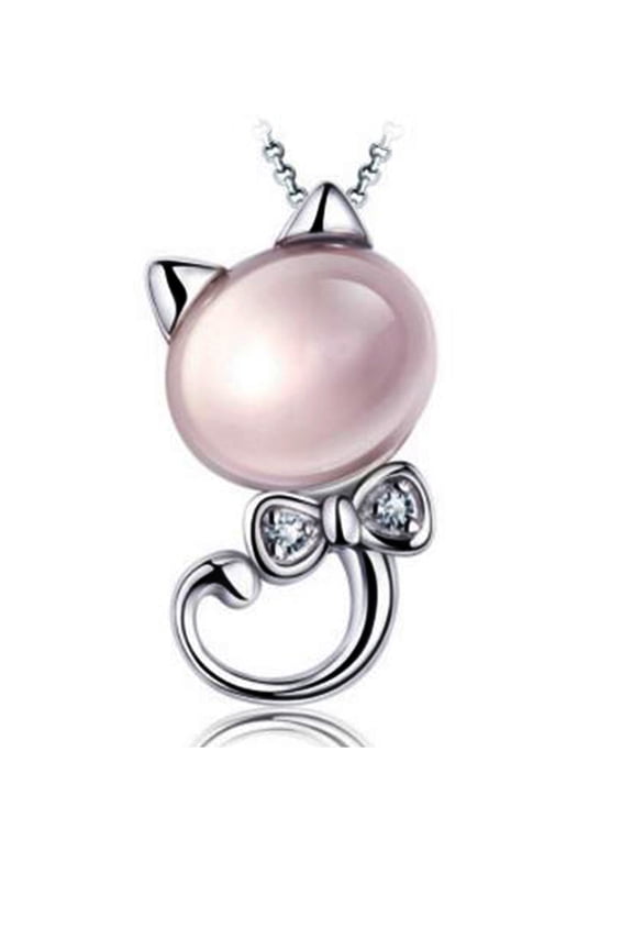 14k White Gold-Plated Madagascar AAA Moonstone Pendant Necklace, 18"