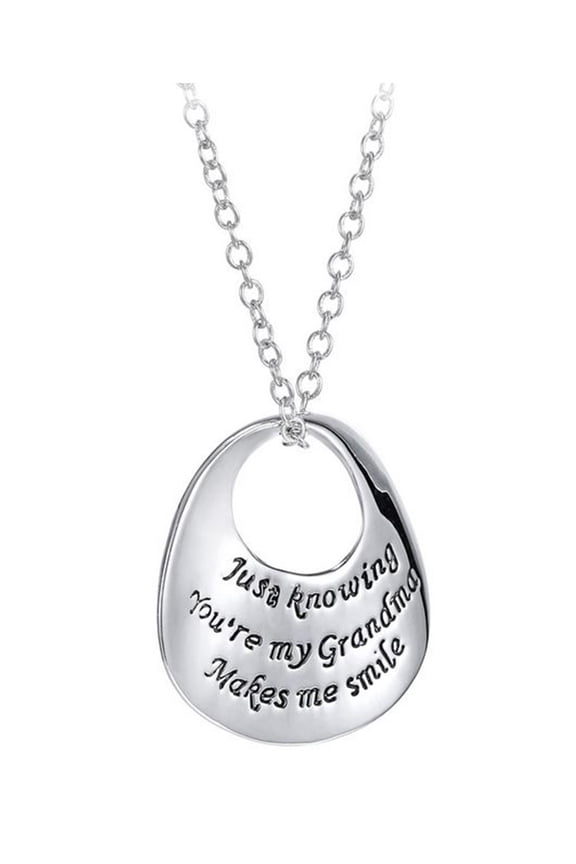 Jewelry 14k White Gold Plated Engraved Pendant Women Necklace