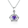 thumbnail image 1 of Emma Manor EM Jewelry "My Princess" Heart Shape Crystal Crown Pendant Necklace, 1 of 5