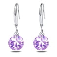 thumbnail image 1 of Emma Manor EM S925 Sterling Silver Birthstone Round 5A Cubic Zirconia Drop Dangle Earrings Women Jewelry, 1 of 7
