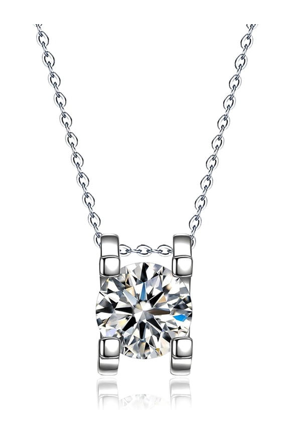 Emma Manor Women Pendant Necklace 14k White Gold Plated 0.8carat 5A Cubic Zirconia Cubic Pendant Jewelry