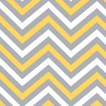 Emma & Mila The Yellow Matters Collection Cotton Chevron in Grey Fabric, per Yard