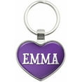 thumbnail image 1 of Emma - Names Female Metal Heart Keychain Key Chain Ring, Multiple Colors Available, 1 of 1