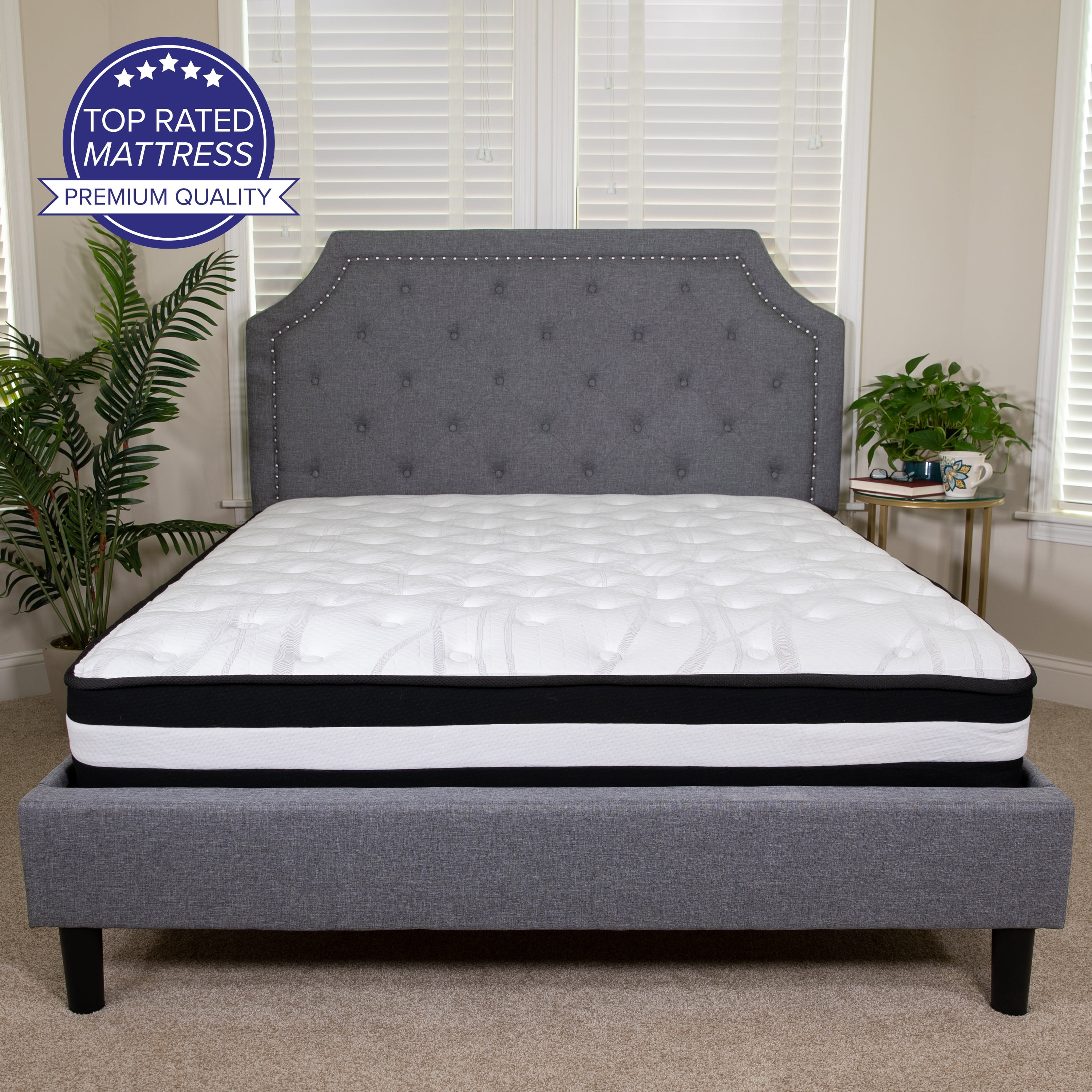Emma + Oliver 10 Inch Foam and Pocket Spring Firm Mattress, King in a