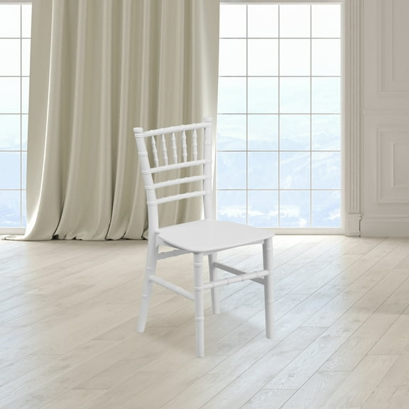 Emma + Oliver 10 Pack Child’s All Occasion White Resin Chiavari Chair for Home or Home Based Rental Business