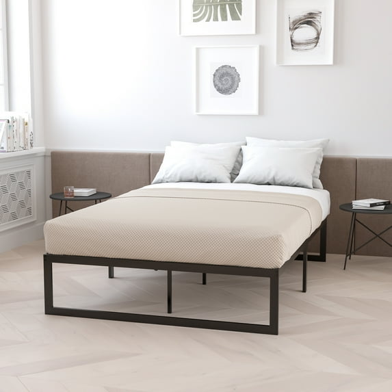 Emma + Oliver 14" Twin Platform Bed Frame & 12" Mattress in a Box - No Box Spring Required