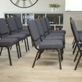 thumbnail image 1 of Emma + Oliver 18.5"W Church Chair, Dark Gray Fabric Book Rack/Silver Vein Frame, 1 of 11