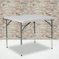 thumbnail image 1 of Emma + Oliver 2.79-Foot Square Height Adjustable Granite White Plastic Folding Table, 1 of 10