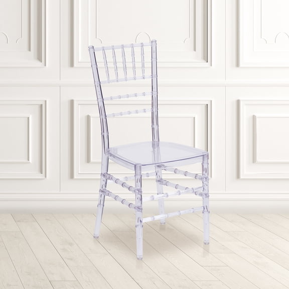 Emma + Oliver 2 Pack Crystal Ice Stacking Chiavari Chair - Event Seating - Stack Chairs