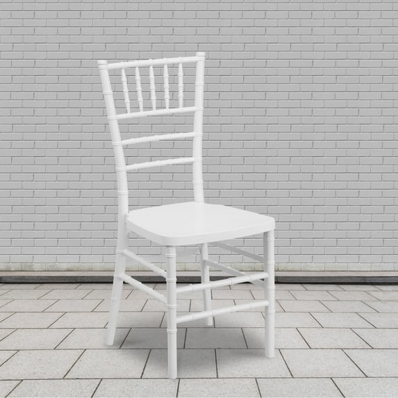 Emma + Oliver 2 Pack White Resin Stackable Chiavari Chair - Banquet and Event Furniture
