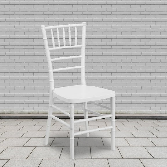 Emma + Oliver 2 Pack White Resin Stackable Chiavari Chair - Banquet and Event Furniture