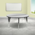 thumbnail image 1 of Emma + Oliver 2 Piece 60" Circle Wave Collaborative Grey Adjustable Activity Table Set, 1 of 11
