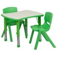 thumbnail image 1 of Emma + Oliver 21.875"W x 26.625"L Green Plastic Activity Table Set-2 Chairs, 1 of 2