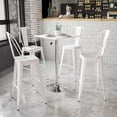 thumbnail image 1 of Emma + Oliver 23.75" Square 33" - 40.5" Adjustable Height White Wood Swivel Top Table, 1 of 3