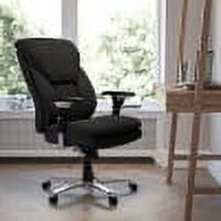 Black High Back Leather and Fabric Executive Swivel Office Chair