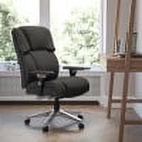 Black High Back Executive Office Chair with Adjustable Arms and Silver Base