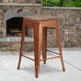 thumbnail image 1 of Emma + Oliver 24"H Backless Copper Counter Height Stool with Wood Seat, 1 of 2