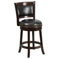 thumbnail image 1 of Emma + Oliver 24"H Panel Back Cappuccino Wood Counter Swivel Seat Stool, 1 of 6