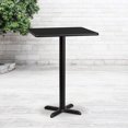 thumbnail image 1 of Emma + Oliver 24" Square Black Laminate Bar Table Top-22"x22" Base, 1 of 4