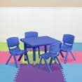 thumbnail image 1 of Emma + Oliver 24" Square Blue Plastic Adjustable Activity Table Set-4 Chairs, 1 of 7
