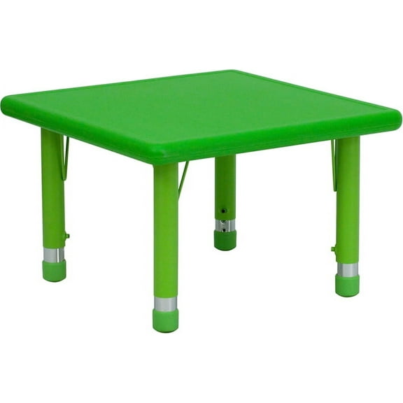 Emma + Oliver 24" Square Green Plastic Height Adjustable Activity Table