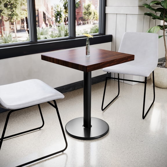 Emma + Oliver 24" Square High-Gloss Walnut Resin Table Top