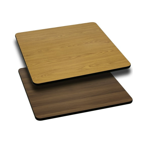 Emma + Oliver 24" Square Natural/Walnut Reversible Laminate Table Top