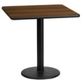 thumbnail image 1 of Emma + Oliver 24" Square Walnut Laminate Table Top with 18"RD Base, 1 of 3