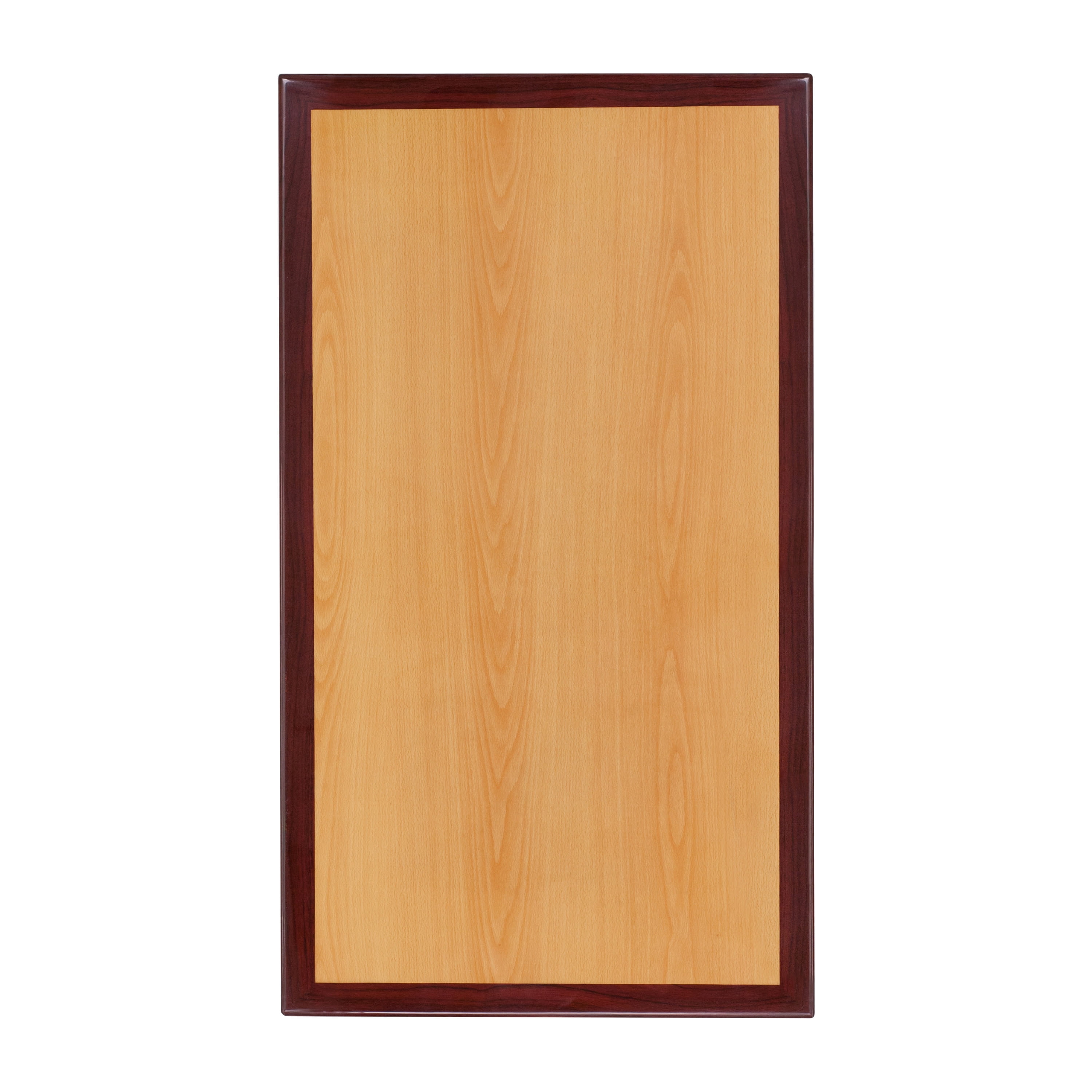 Cherry and Light Brown High-Gloss Resin Rectangular Table Top
