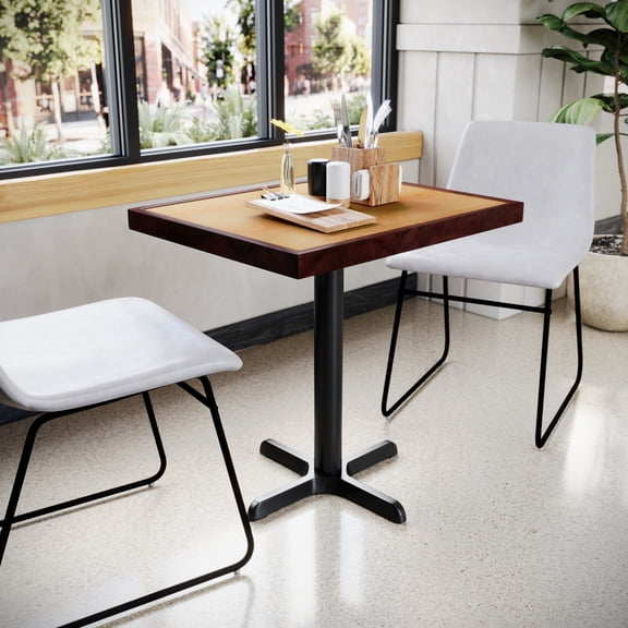 Emma + Oliver 24" x 30" Rectangular 2-Tone High-Gloss Cherry Resin Table Top