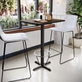thumbnail image 1 of Emma + Oliver 24"x30" Walnut Laminate Bar Table Top-22"x22" Base/Foot Ring, 1 of 3