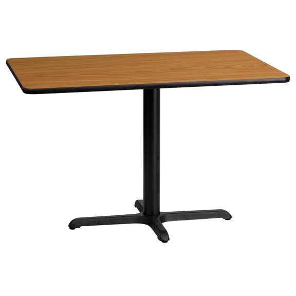 Emma + Oliver 24"x42" Rectangular Natural Laminate Table Top with 23.5"x29.5" Base