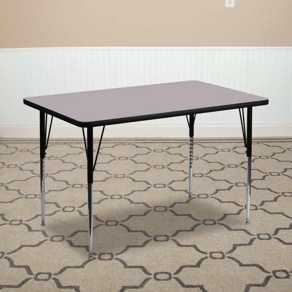 Emma + Oliver 24x48 Grey Thermal Laminate Adjustable Activity Table