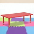 thumbnail image 1 of Emma + Oliver 24x48 Red Plastic Height Adjustable Activity Table, 1 of 11