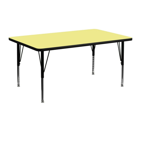 Emma + Oliver 24x48 Yellow Thermal Laminate Preschool Activity Table