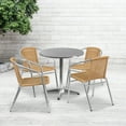 thumbnail image 1 of Emma + Oliver 27.5" Round Aluminum Table Set-4 Beige Rattan Chairs, 1 of 5