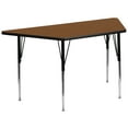 thumbnail image 1 of Emma + Oliver 29x57 Trapezoid Oak HP Laminate Adjustable Activity Table, 1 of 5