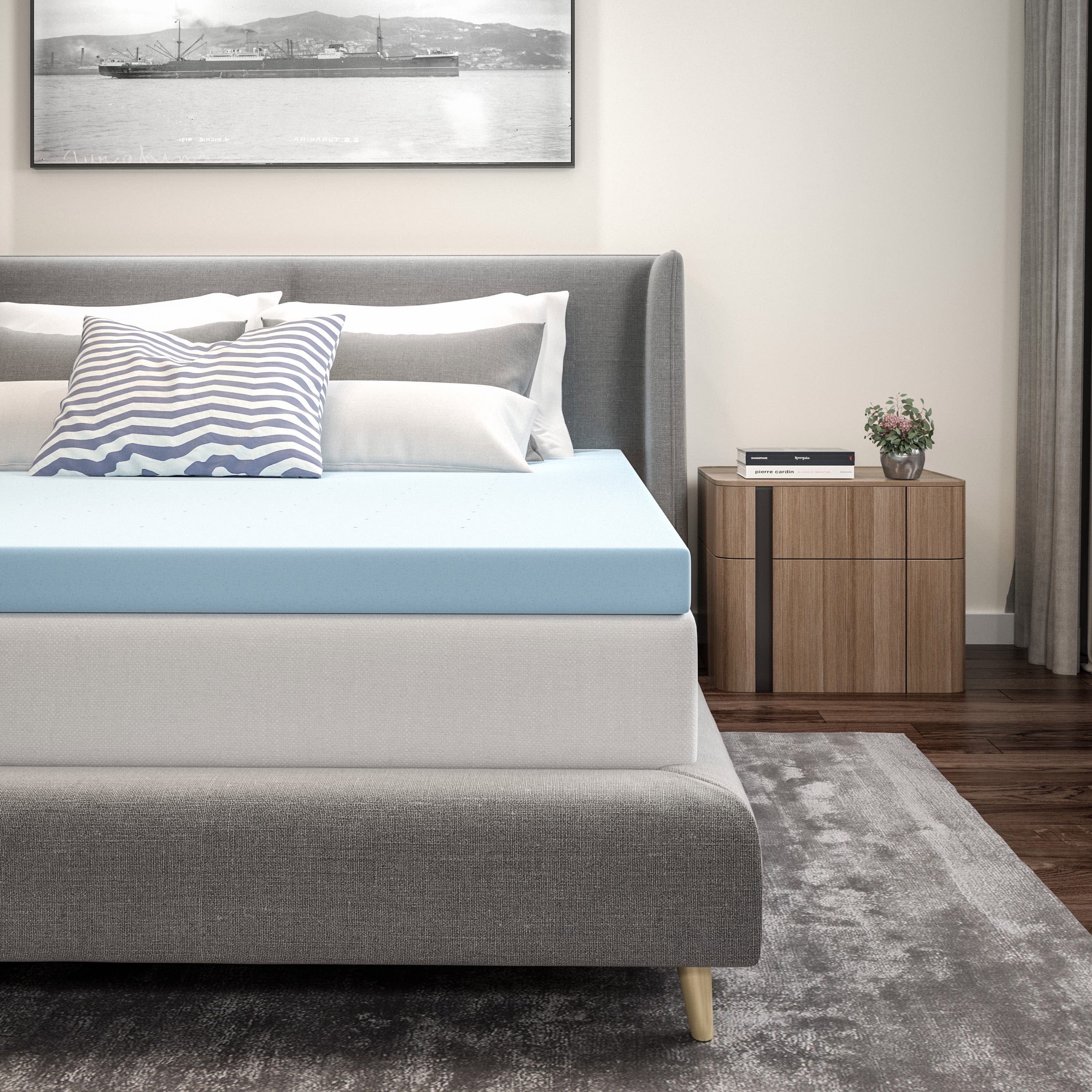 Emma + Oliver 3" Gel Infused Cooling Memory Foam Mattress Topper ...