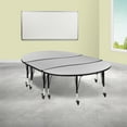 thumbnail image 1 of Emma + Oliver 3PC Mobile 86" Oval Wave Collaborative Grey Kids Adjustable Activity Table Set, 1 of 14