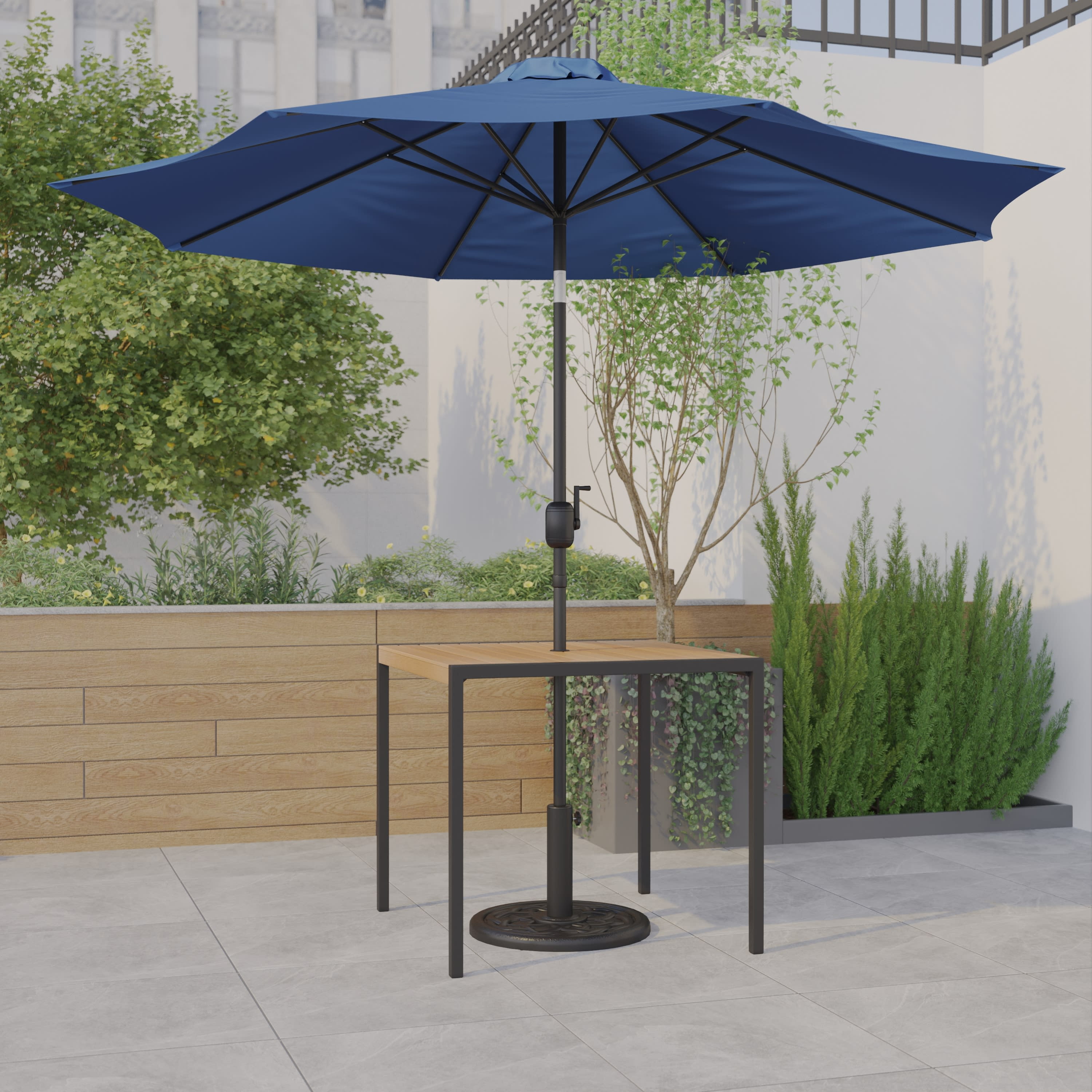 Emma Oliver 3 Piece Patio Table Set Synthetic Faux Teak 35