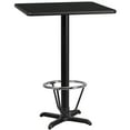 thumbnail image 1 of Emma + Oliver 30" Square Black Laminate Bar Table Top-22"x22" Base/Foot Ring, 1 of 2
