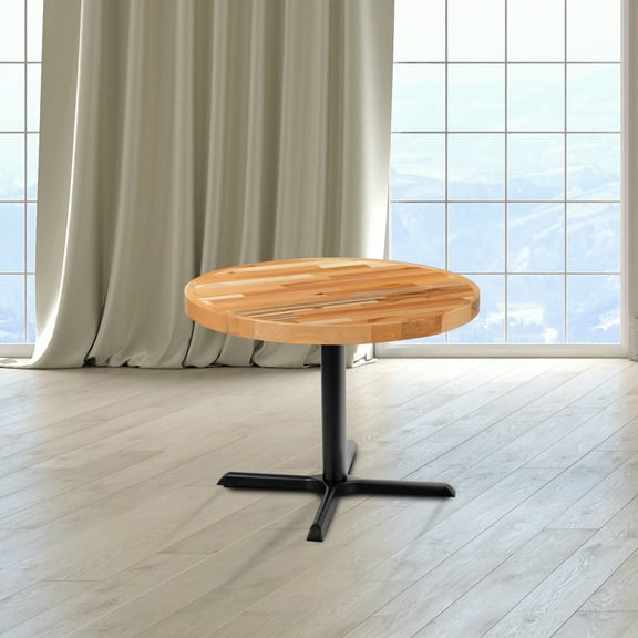 Emma + Oliver 30" Round Butcher Block Style Table Top - Restaurant Table Top
