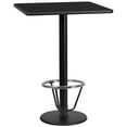 thumbnail image 1 of Emma + Oliver 30" Square Black Laminate Bar Table Top-18"RD Base/Foot Ring, 1 of 2