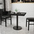 thumbnail image 1 of Emma + Oliver 30" Square Black Laminate Table Top with 18"RD Base, 1 of 8