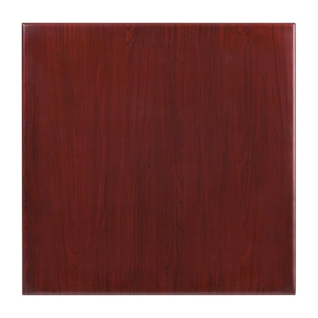 Emma + Oliver 30" Square High-Gloss Mahogany Resin Table Top